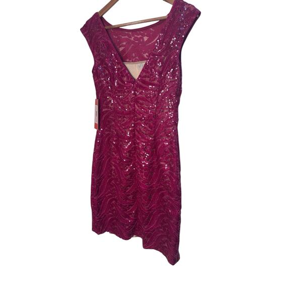 .Monique Lhuillier Pink Sequin Cocktail Dress Size 6 NWT $498 Elegant Party - Picture 11 of 16